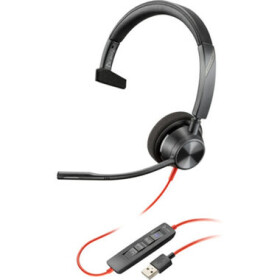 Poly Blackwire 3310 černá / Náhlavní souprava / mikrofon / jedno sluchátko / USB-A (767F6AA)