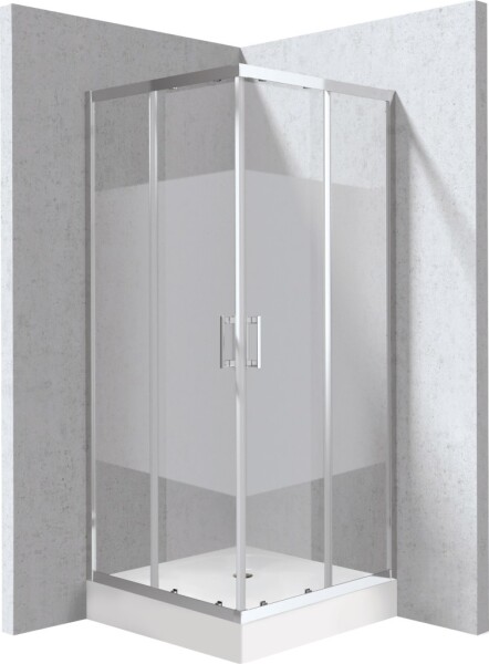DEANTE - Funkia Evo čtvercový kout s vaničkou, 90x90 cm – vzor pruh KYCZ0E99P