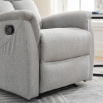 Relaxační křeslo, manuální ovládání, světle šedá látka