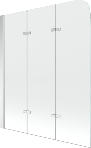 MEXEN - Felix vanová zástěna trojkřídlá 120x140 cm, transparent, chrom 890-120-003-01-00