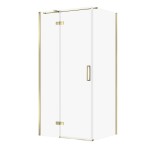 CERSANIT - Sprchový kout JOTA s panty, zlatý, 100x80x195, levý, čiré sklo S160-036
