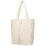 Módní dámský koženkový set kabelek Safira, krémový