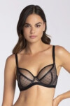 Dámská podprsenka NANCY 01 Černá s béžovou - Gatta černá s tělovou 75D