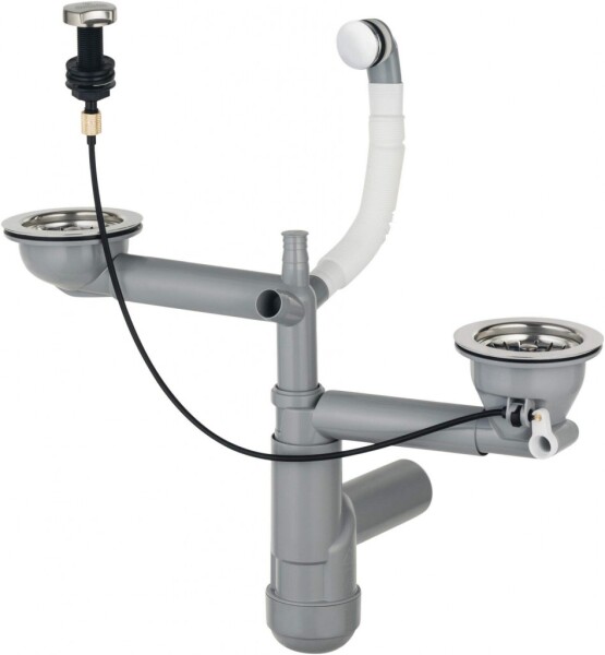 DEANTE - Sifon stainless nerez - Náhradní sifonová sada, 1.5 - and 2 - bowl ZXY_9918