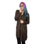 HOSH Dámský kardigan ve střední délce Velikost: UNI, Barva: Červená