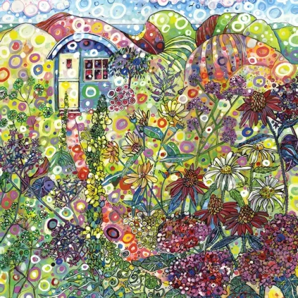 GRAFIKA Čtvercové puzzle Modrá chaloupka