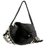 Módní dámská boho kabelka na rameno Ibolya, černobílá