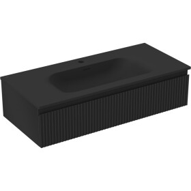 MEXEN/S - Rivel koupelnová skříňka 100 cm s umyvadlem Vela, 1 šuplík, reliéf , černá mat 91A20-10023-1-BF71-W23M71