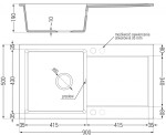 MEXEN/S - Leo granitový dřez 1-miska s odkapávačem včetně baterie Rita, černý/zlatý metalik 6501-75-670300-00