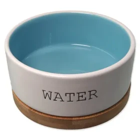 Dog Fantasy Miska keramická WATER s podtáckem bílo-modrá 13x5.5cm 400ml (454-80980)