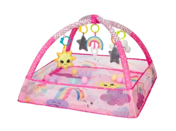 KikkaBoo Hrací deka s hrazdou a míčky Pink Sky / 78 × 75 × 50 cm (31201010406KB)