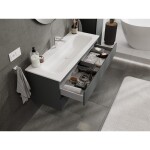 MEXEN/S - Orio koupelnová skříňka 120 cm s umyvadlem Vela, 2 zásuvky, grafit mat/bílá mat 91A10-12047-2-BFF66-W23M01