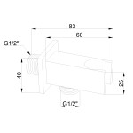 INVENA - Vyústění sprchy s držákem ruční sprchy SC-P1-033-O