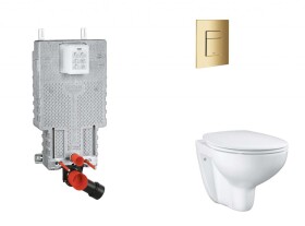 GROHE - Uniset Set předstěnové instalace, klozetu, sedátka SoftClose a tlačítka Skate Cosmopolitan, Cool Sunrise SANI15BB4102