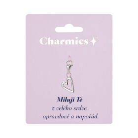 Stříbrný přívěsek srdce - Miluji Tě - Albi