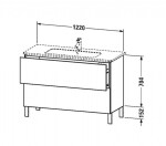DURAVIT - L-Cube Umyvadlová skříňka 86x122x48 cm, 2 zásuvky, lesklá bílá LC662802222