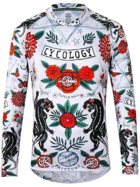 Dres MTB CYCOLOGY Ashanti, grey, pánský, dlouhý rukáv (Motiv Ashanti, velikost M)