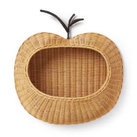 Ferm LIVING Nástěnný úložný koš Apple Braided Natural, přírodní barva, proutí