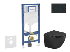 GEBERIT - Duofix Set předstěnové instalace, klozetu Oudee a sedátka softclose, tlačítko Sigma20, matná černá/černá SANI11CA5504