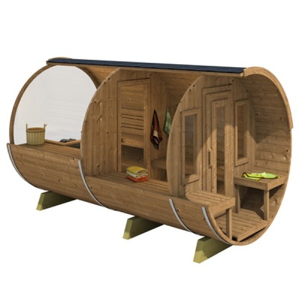 Sudová sauna DELUXE 400 BOROVICE THERMO, prosklená, rozložená CFSEO35L