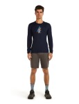 ICEBREAKER Mens Mer 200 Oasis LS Crewe Bear Tour, Midnight Navy velikost: S