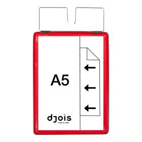 Djois identifikační kapsa se závěsem, A5, červená, 10 ks