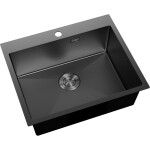 MEXEN - Solix ocelový dřez 1-bowl 600 x 500 mm, černá 6408601000-70