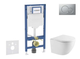 GEBERIT - Duofix Set předstěnové instalace, klozetu Oudee a sedátka softclose, tlačítko Sigma01, lakovaný matný chrom SANI11CA2104