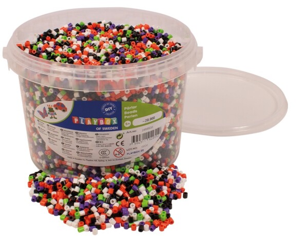 Zažehlovací korálky Halloween, 20 000 ks v kyblíku