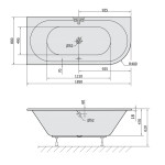 POLYSAN - VIVA L SLIM asymetrická vana 185x80x47cm, bílá 72099S