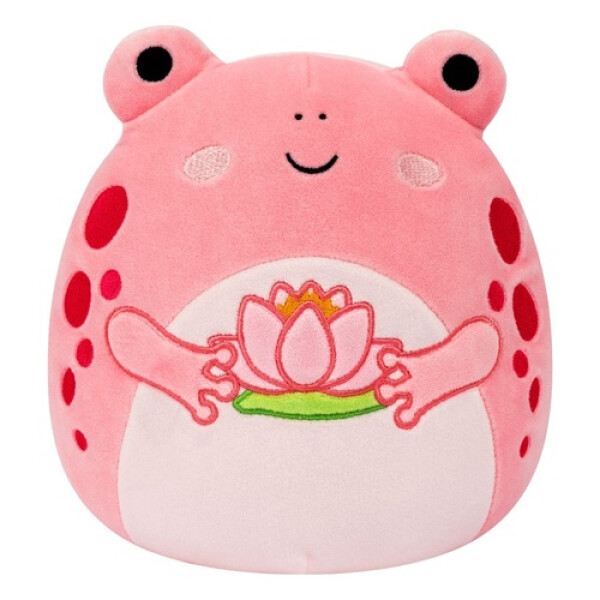 Squishmallows Růžová žába s leknínem Lonina