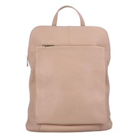 Prostorný dámský kožený batoh Jean, starorůžová