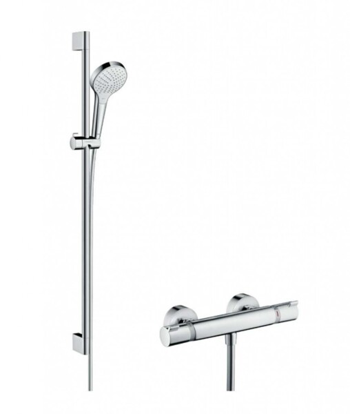 HANSGROHE - Croma Select S Sprchový set Vario s termostatem, 3 proudy, sprchová tyč 90 cm, bílá/chrom 27014400