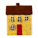 Ib Laursen Kameninový svícen Visby Yellow / Red Door, žlutá barva, keramika