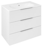 SAPHO - CIRASA umyvadlová skříňka 79,8x75x46cm, 3x zásuvka, bílá lesk CR831-3030