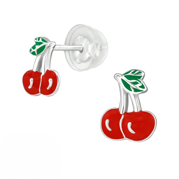 LUNICA Stříbrné náušnice TŘEŠNĚ 0341