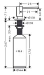 AXOR - Uno Dávkovač saponátu, 500 ml, vzhled nerezu 42818800