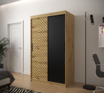 Šatní skříň Abi Jodelka Barva korpusu: Černá, Rozměry: 120 cm, Dveře: Bílá mat