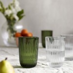 KÄHLER Sklenice na vodu Hammershøi Green 370 ml – set 4 ks, zelená barva, sklo