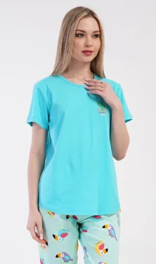 Dámské pyžamo kapri Vienetta Secret Papoušek