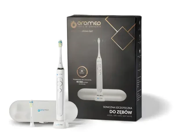 Oromed Oro-Sonic Next bílá / Elektrický zubní kartáček / sonický / 4 režimy / IPX7 / výdrž 15 dní (Oro-Sonic Next White)