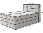Boxspring Kasped Rozměr: 140 x 200 cm, látka: Paolli 18