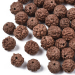 Přírodní rudraksha korálek - ∅ 6 - 8 mm - 1 ks
