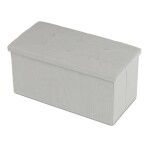 Taburet s úložným prostorem, krémová manšestrová látka