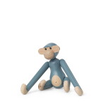 Kay Bojesen Dřevěná opička Monkey Mini Vintage Blue 9,5 cm, modrá barva, dřevo