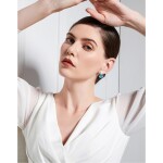 Pozlacené náušnice Diana - olejová malba, Modrá
