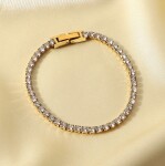 ELENYS Tennis 3 mm – pozlacený náramek 18K žluté zlato Délka náramku: 17,4 cm