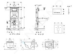 GEBERIT - Duofix Modul pro závěsné WC s tlačítkem Sigma50, alpská bílá + Tece One - sprchovací toaleta a sedátko, Rimless, SoftClose 111.355.00.5 NT8