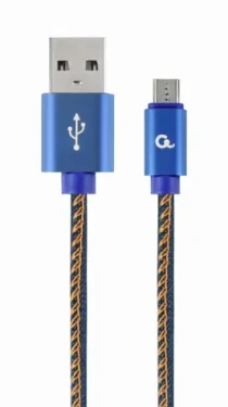 Gembird Micro USB kabel 1 m / USB-A (M) - Micro USB (M) / opletený / modrá (CC-USB2J-AMMBM-1M-BL)