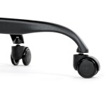 Křeslo kancelářské, tmavě modrá ekokůže, kovový kříž, kolečka na tvrdé podlahy